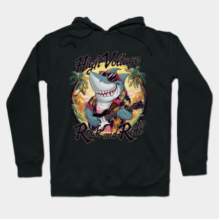 Funny shark with guitar summer beach holiday Hoodie